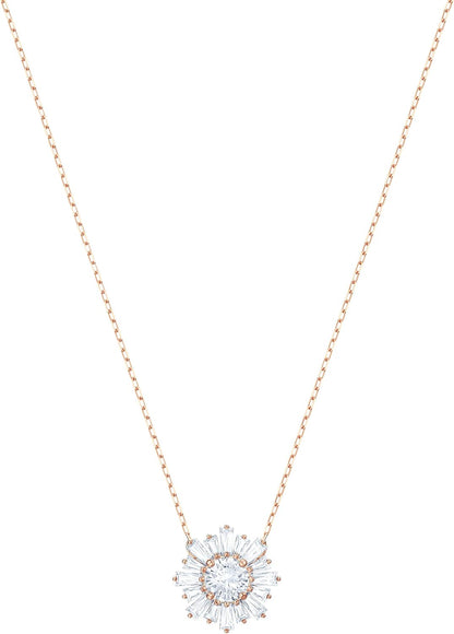 APT Sunshine Necklaces and Earrings Jewelry Collection, Clear Crystals, Pink Crystals, Rose Gold-Tone Finish