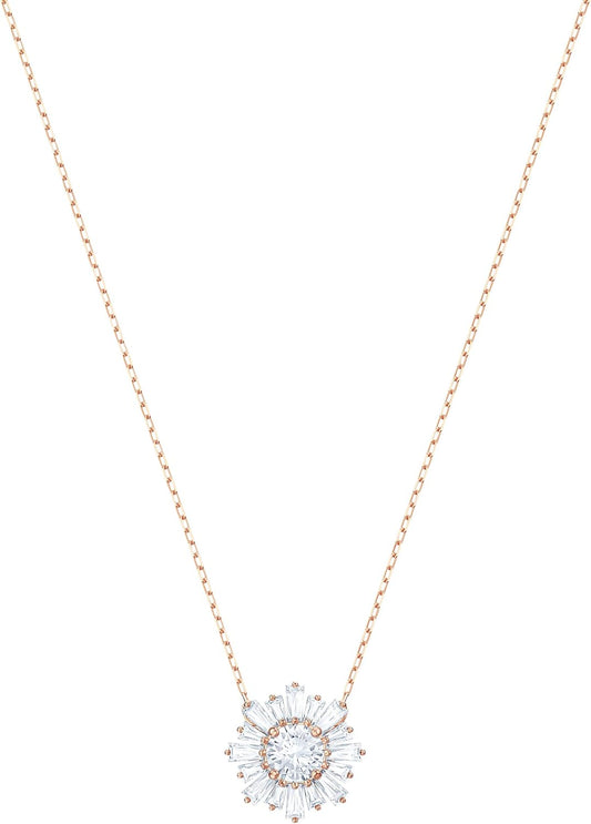 APT Sunshine Necklaces and Earrings Jewelry Collection, Clear Crystals, Pink Crystals, Rose Gold-Tone Finish