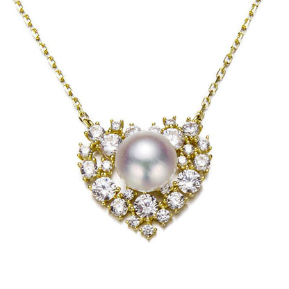 S925 silver heart-shaped pearl necklace women's small fresh design  love collarbone chain does not fade gift accessories