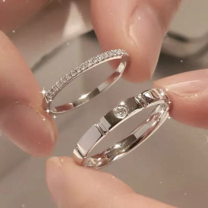 Light luxury high-end temperament for men and women, open pair ring, Valentine's Day gift.