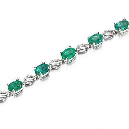 Color treasure series European and American creative glass emerald bracelet glass emerald silver ornaments